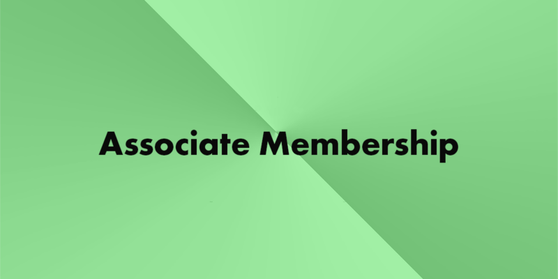 Associate Membership written on a light green background