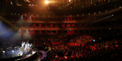 Birdseye view of stage and theatre seats